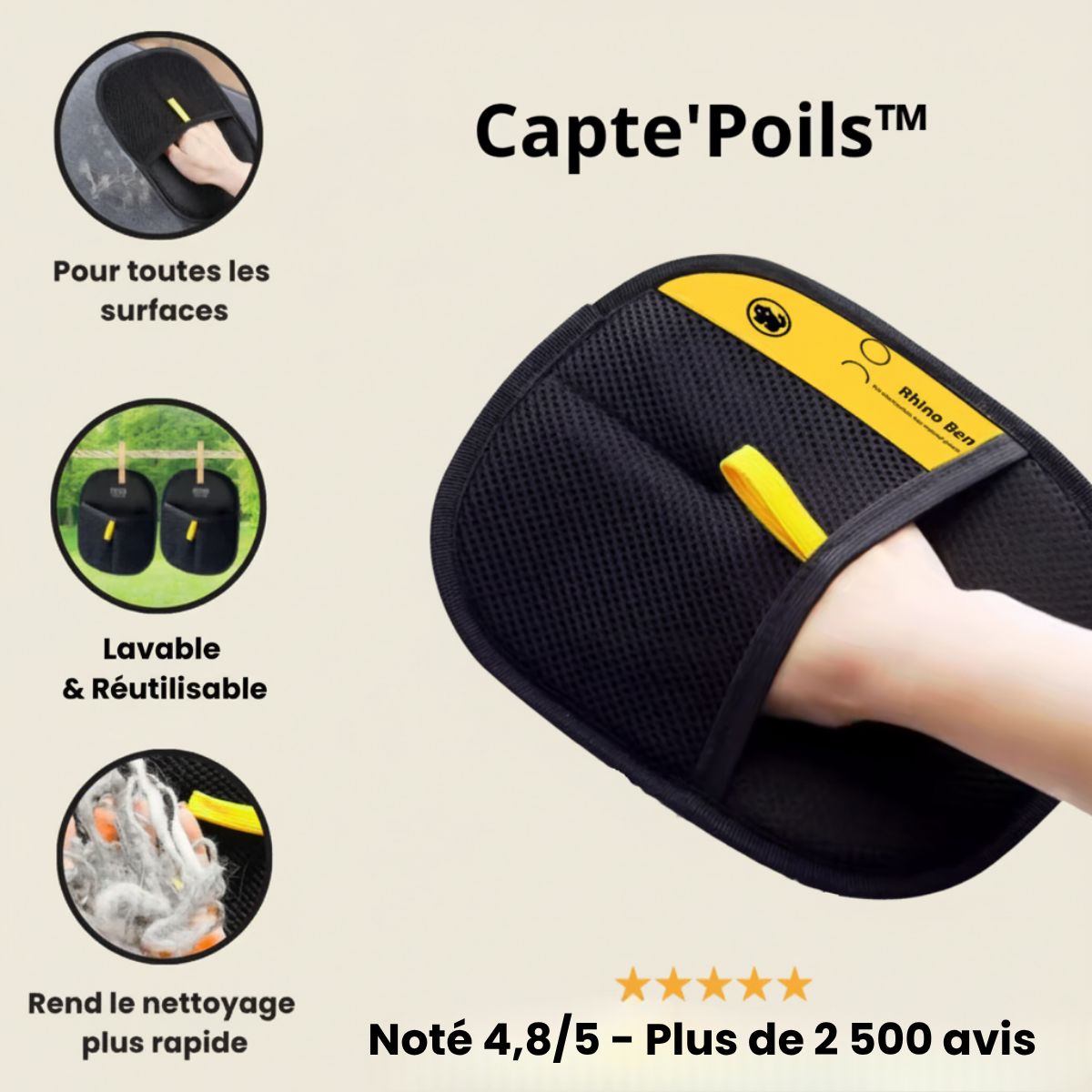 Gant Capte-Poils Poileo™